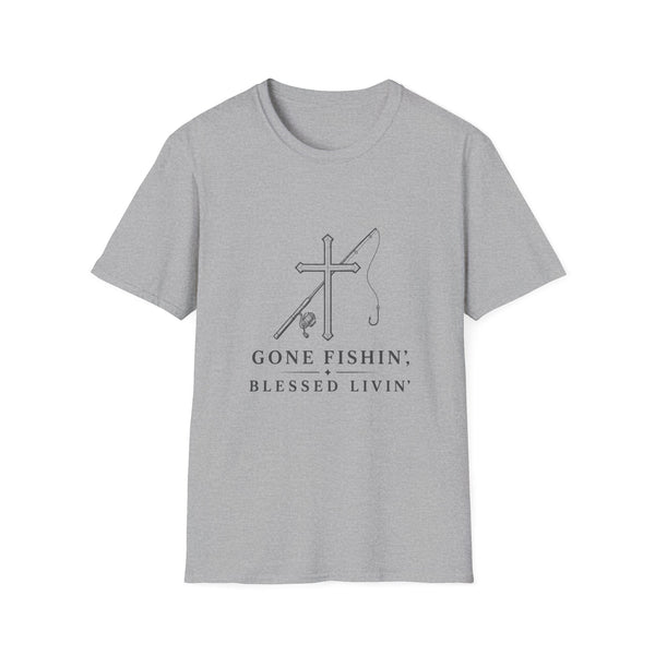 Gone Fishin' Blessed Livin' Christian Fishing T-Shirt
