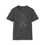 Mountain Coffee T-Shirt — Scenic Cabin Sunrise Tee