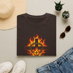 Flaming Cross T-Shirt — Fiery Religious Graphic Tee