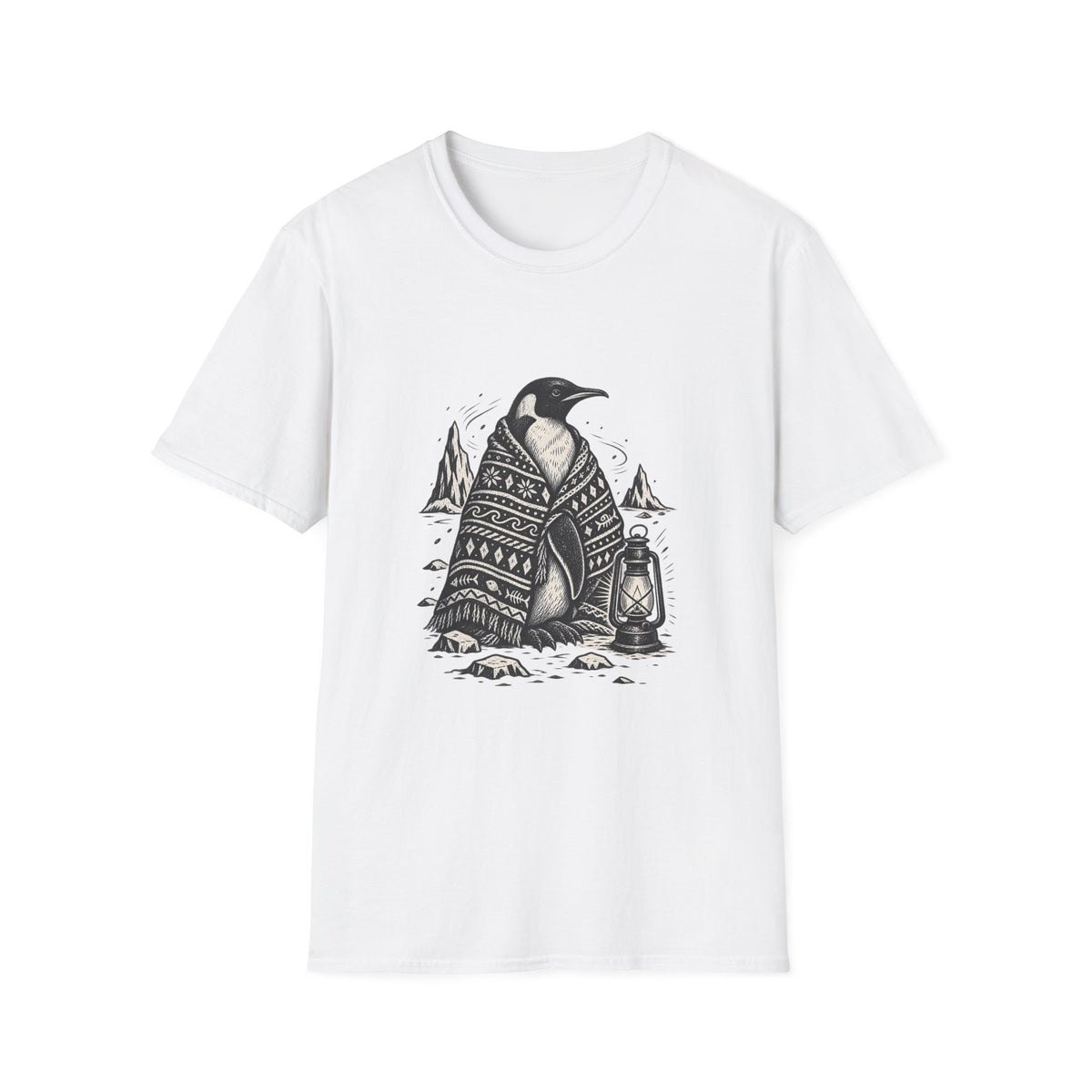 Penguin in Fair Isle Sweater T‑Shirt — Cozy Arctic Graphic Tee