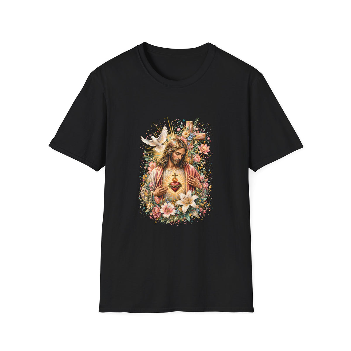 Boho Floral Skull Tee — Watercolor Day of the Dead T-Shirt