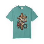 Redeemed Cross T-Shirt — Christian Faith Rose & Crown of Thorns Tee