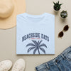 Beachside Eats T-Shirt — Retro Palm Tree & Lifeguard Chair Tee