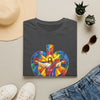 Stained Glass Jesus Heart T-Shirt — Colorful Christian Faith Tee