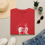 T-Shirt — Pink Brushstroke Cross Faith Graphic Tee