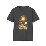 Spiritual Sunburst Floral T-Shirt — Sacred Heart & Dove Design