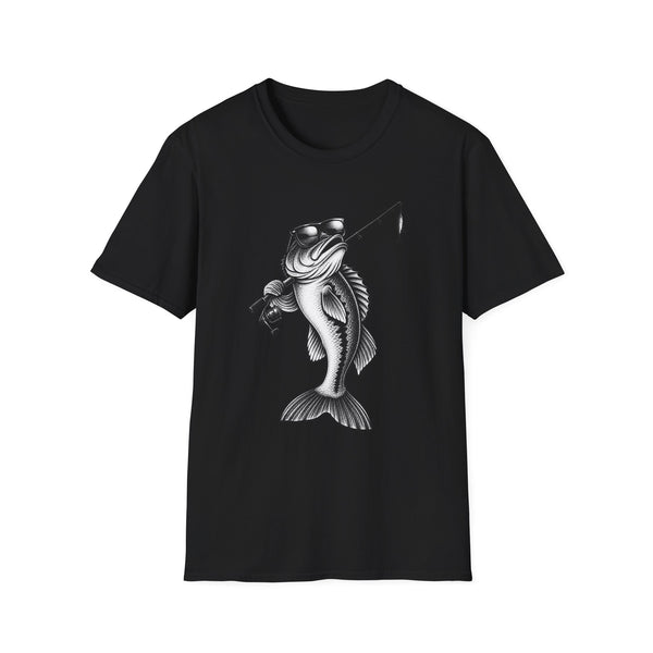 Sunglasses bass funny fishing T-shirt – product view 1