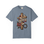Redeemed Cross T-Shirt — Christian Faith Rose & Crown of Thorns Tee