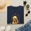 Virgin Mary Heart T-Shirt — Sacred Heart Madonna Tee with Halo & Lilies