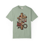 Redeemed Cross T-Shirt — Christian Faith Rose & Crown of Thorns Tee