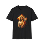 Sunflower Saint T-Shirt — Radiant Floral Religious Graphic Tee