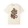 Redeemed Cross T-Shirt — Christian Faith Rose & Crown of Thorns Tee