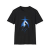 Spiritual Star Tee — Blue Halo Cross Graphic T-Shirt