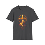 T-Shirt — Abstract Flaming Cross Graphic Tee (Spiritual)