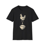 Chicken + Rice Graphic T‑Shirt — Retro Farmhouse Poultry Bowl Tee
