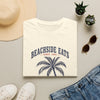 Beachside Eats T-Shirt — Retro Palm Tree & Lifeguard Chair Tee