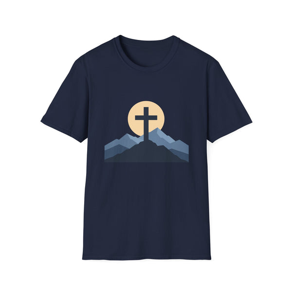 Christian Cross Mountain T-Shirt — Sunrise Faith Tee — product view 1