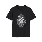 Christian Heart T-Shirt — Sacred Heart with Cross Graphic