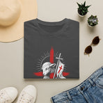 T-Shirt — Pink Brushstroke Cross Faith Graphic Tee