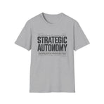 Strategic Autonomy T-Shirt — Military Stencil Graphic — product view 1