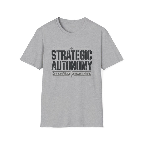 Strategic Autonomy T-Shirt — Military Stencil Graphic — product view 1