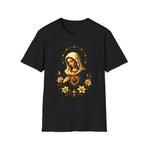 Virgin Mary Heart T-Shirt — Sacred Heart Madonna Tee with Halo & Lilies