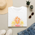 Floral Sacred Heart T-Shirt — Watercolor Cross & Roses Spiritual Tee