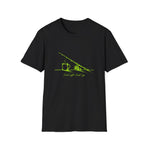 Fishing & Coffee T-Shirt — Neon Green Angler Tee