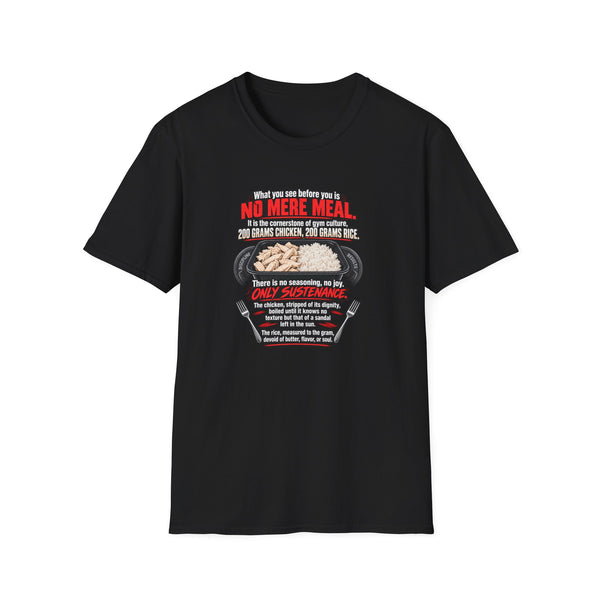No Mere Meal T-Shirt — 200g Chicken & Rice Gym Nutrition Tee