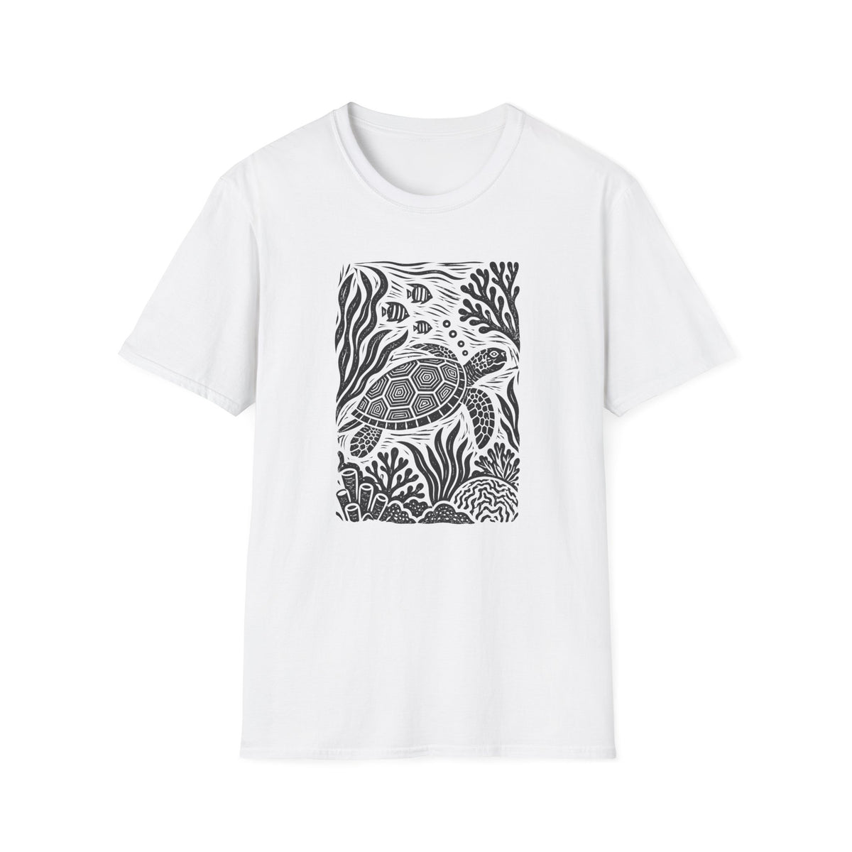Sea Turtle Graphic T-Shirt — Hand-Drawn Ocean Illustration