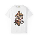 Redeemed Cross T-Shirt — Christian Faith Rose & Crown of Thorns Tee
